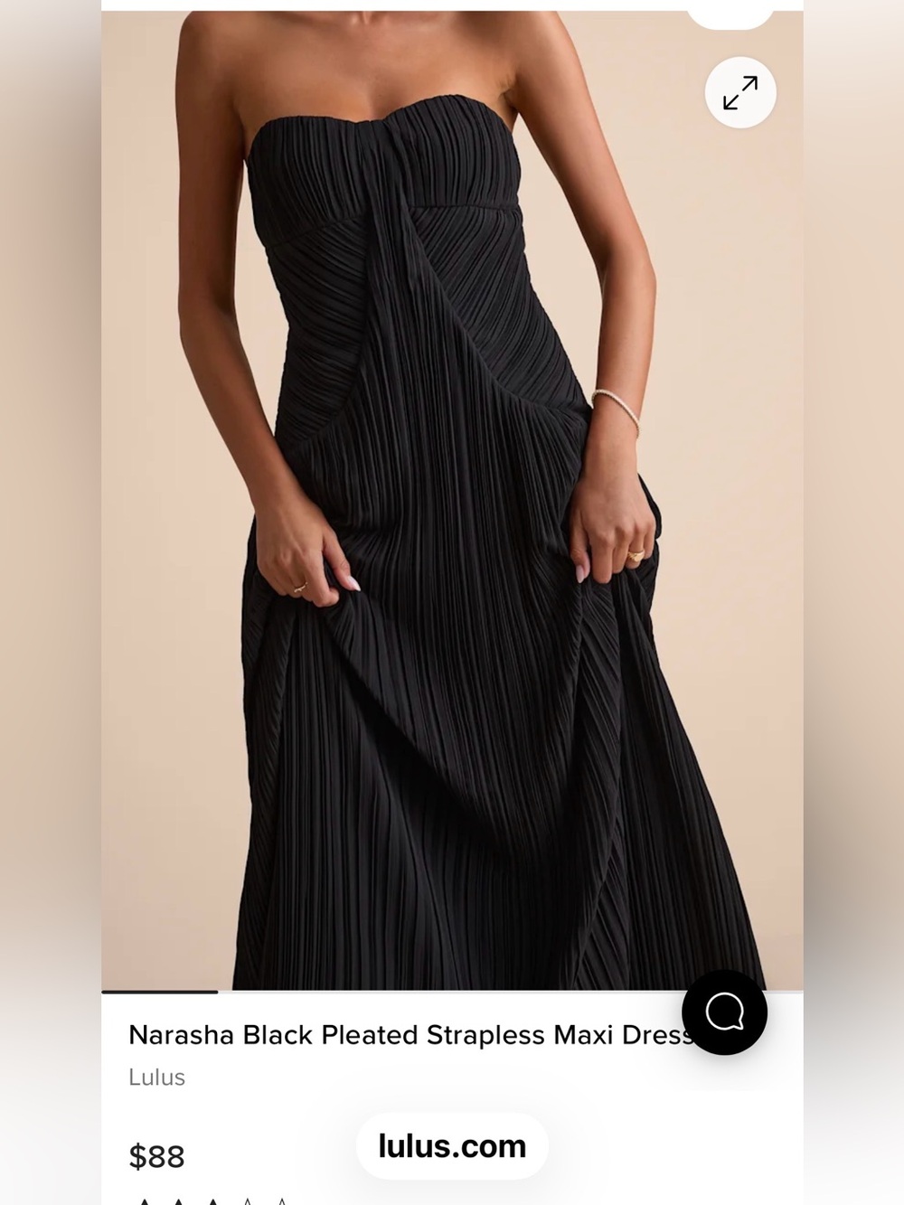 Lulus Narasha Black Pleated Strapless Maxi Dress